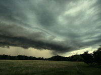 Shelfcloud gezien vanuit het Houdringebos, De Bilt, 19 juli 2008