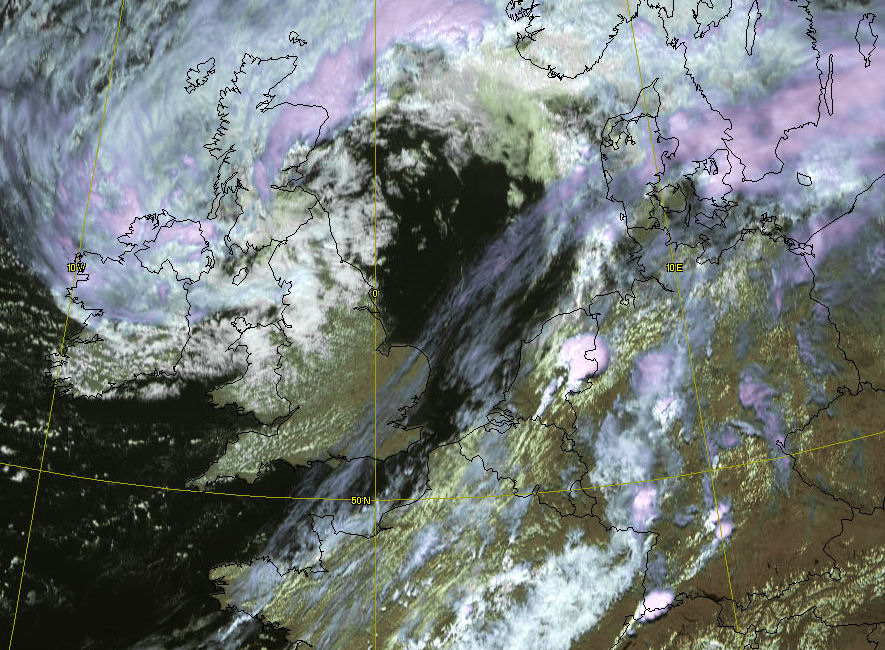 MSG, 22 june 2008 at 12:00 UTC - note the emerging supercell at the moment we leave Borne!