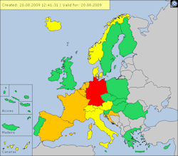 Meteoalarm - 20 august 2009